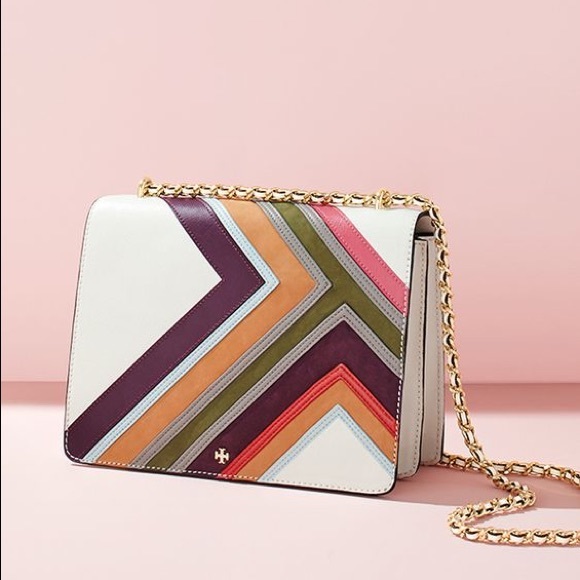 tory burch multi stripe bag